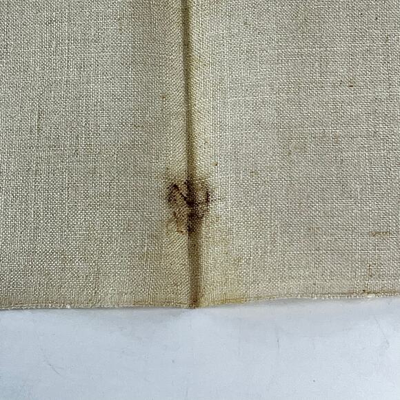 Vtg Purple Tea Towel Embroidered 28x17 Large Table Doily Handmade Applique POOR - Picture 5 of 10